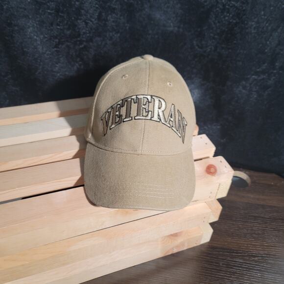 Veteran Letters Khaki Beige Cotton Adjustable Embroidered Cap Hat CP00806 - Picture 3 of 6